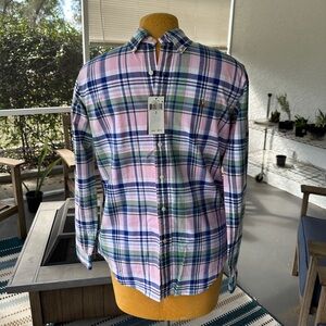 Ralph Lauren Plaid Shirt, size Small, 21” chest, 29” long , 100% Cotton